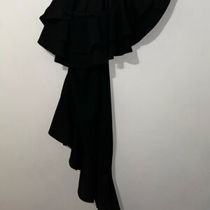 Elegant Black Ruffled Gown
